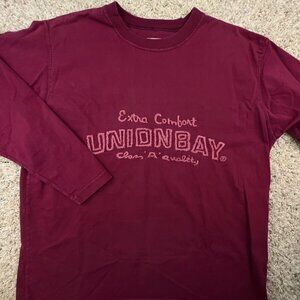 Union Bay T Shirt Long Sleeve Small Cotton Red Men’s Adult Crew Neck Unisex